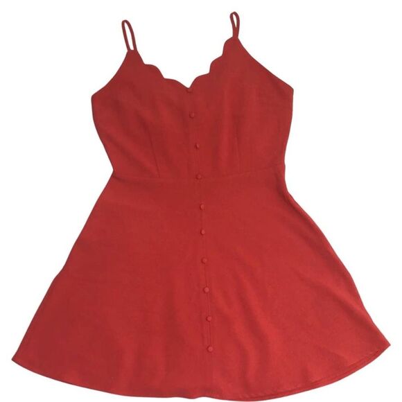 Mine dress Medium Apricot Color Sleeveless Scallop Short Summer - Picture 1 of 4